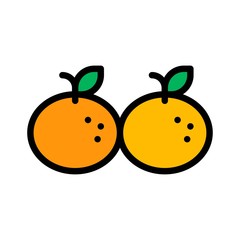 Orange vector, Chinese lunar new year filled icon