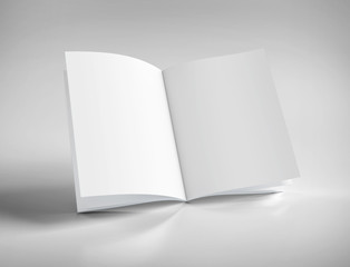 Mock up of an open magazine - 3d rendering