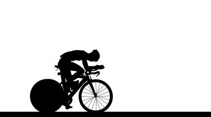 Fototapeta premium Cycling Silhouette on white background