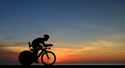 Fototapeta premium Cycling Silhouette on white background