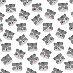 cute raccoon face cartoon background © Gstudio