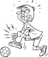 Football foul isolated on white background