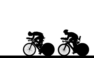 Cycling Silhouette on white background