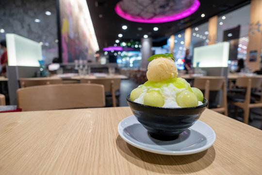 Binsu in the cup, placed on the table at the restaurant