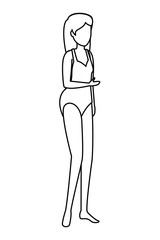 beautiful woman with swimsuit character