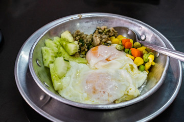pan fried egg with toppings in my homemade Thai style.