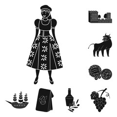 Vector design of  and country icon. Set of  and Portugal vector icon for stock.