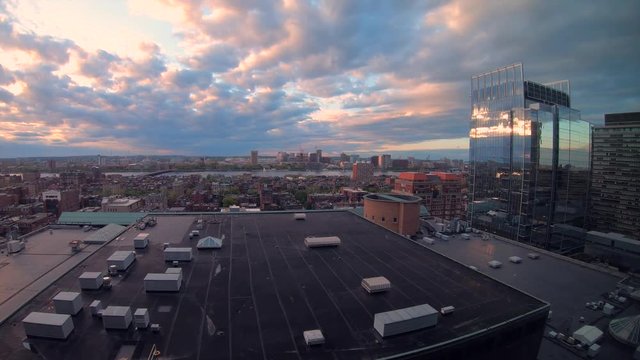 A dramatic time-lapse of clouds racing through the sky over Boston.