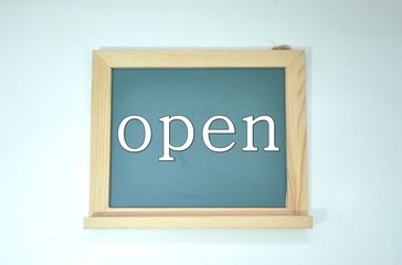 OPEN word on blackboard.