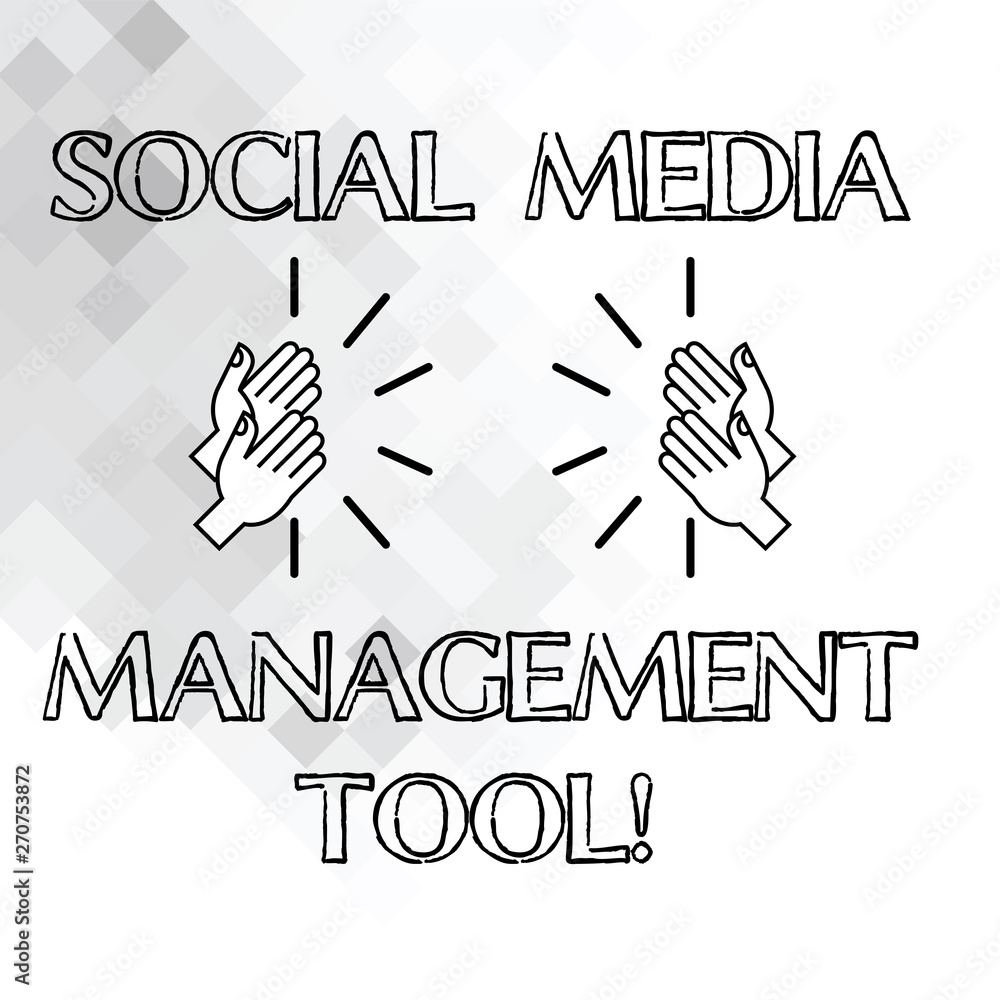Poster handwriting text writing social media management tool. concept meaning application for analysisage y