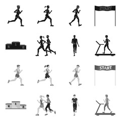 Fototapeta na wymiar Isolated object of sport and winner logo. Collection of sport and fitness stock symbol for web.