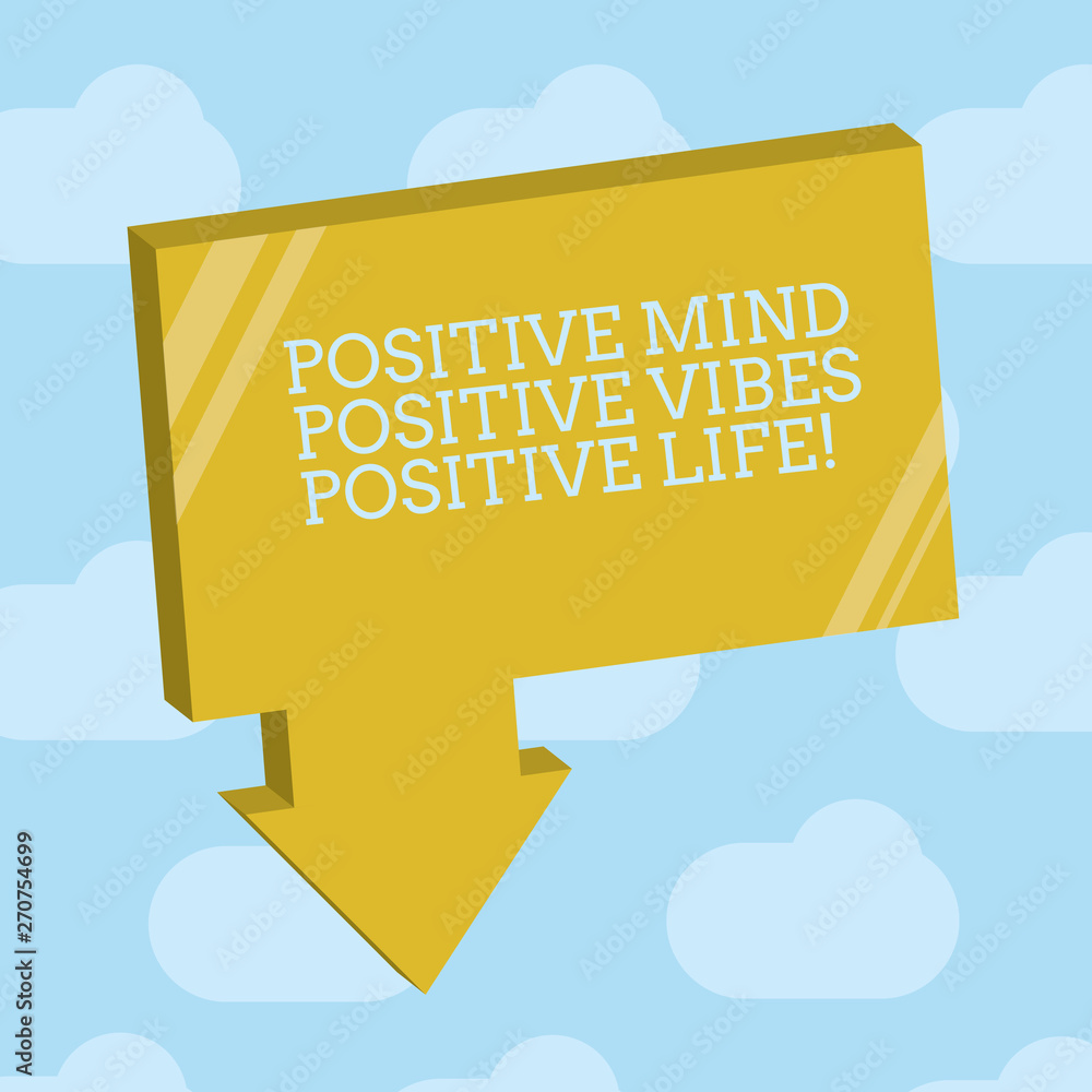 Aufkleber text sign showing positive mind positive vibes positive life. conceptual photo motivation inspiratio