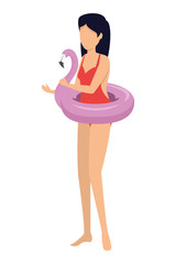 beautiful woman with flemish float