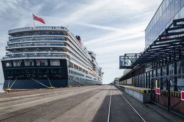 CRUISE SHIP - British majestic passenger ship moored to the port wharf in Gdynia