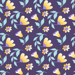Naklejka premium Seamless vector floral patterns, spring and summer backdrop