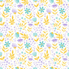 Fototapeta na wymiar Seamless vector floral patterns, spring and summer backdrop
