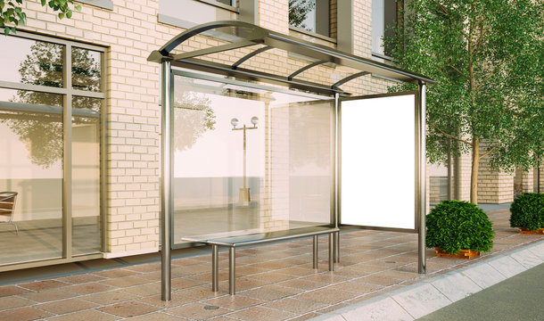 bus stop poster mockup