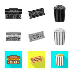 Vector design of television and filming logo. Collection of television and viewing vector icon for stock.