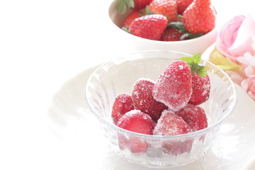 Frozen strawberry for dessert image