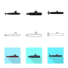 Vector design of war  and ship icon. Set of war  and fleet stock vector illustration.