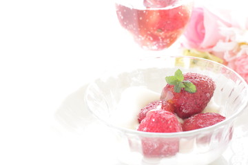 Frozen strawberry and yogurt