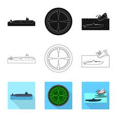 Vector illustration of war  and ship logo. Set of war  and fleet vector icon for stock.