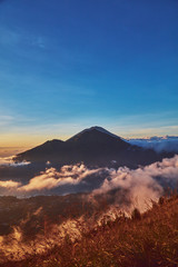 Fototapeta na wymiar View from Mount Batur in Bali, Indonesia.