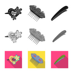 Vector design of beauty and fashion icon. Set of beauty and female vector icon for stock.