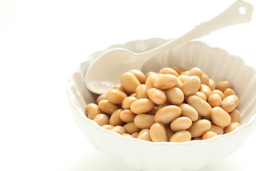 boiled soy bean with copy space