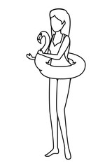 beautiful woman with flemish float