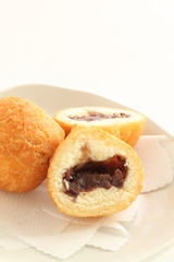 Okinawa food, red bean doughnut  for snack food image