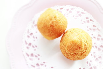 Okinawa food, red bean doughnut  for snack food image