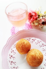 Okinawa food, red bean doughnut  for snack food image