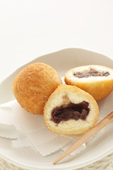 Okinawa food, red bean doughnut  for snack food image