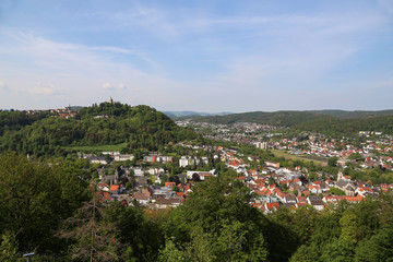 View from the Bilstein Tower to Marsberg, Germany.