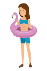 beautiful woman with flemish float