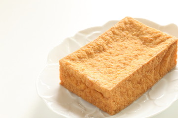Asian food, deep fried tofu on dish