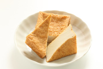 Asian food, deep fried tofu on dish