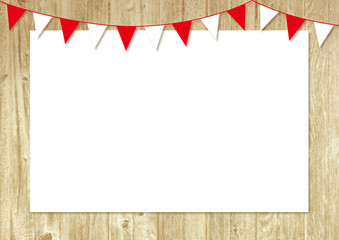 poster frame with red and white bunting