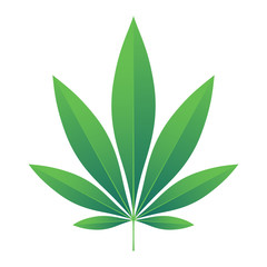 Green Hemp leaf vector illustration