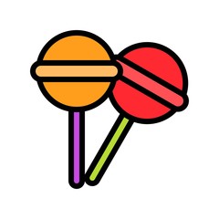 Lollipop vector illustration, filled style icon editable outline