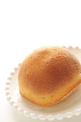 Homemade milk bun on dish for breakfast image