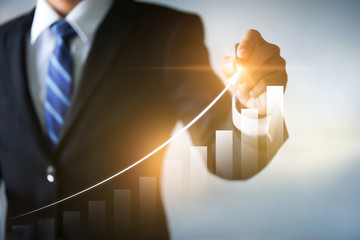 Businessman plan the growth. Investment with financial chart, Growth and successful concept.