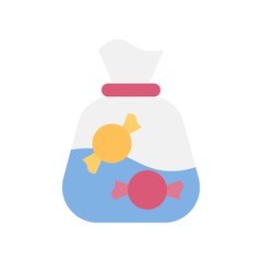 Candy bag vector illustration, Isolated flat stye icon