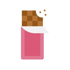 Obraz premium Chocolate bar vector illustration, Isolated flat stye icon