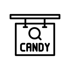 Candy shop sign vector illustration, Isolated line stye icon