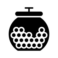 Candy jar vector illustration, Isolated solid stye icon