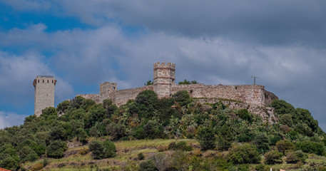 Malaspina Castle, Bosa, province of Oristano, a picturesque village of ancient origins, Sardinia, Italy.