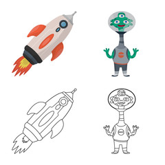 Isolated object of astronomy and technology  icon. Collection of astronomy and sky stock vector illustration.