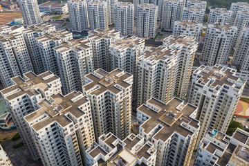 Fototapeta na wymiar Top view of Hong Kong residential district